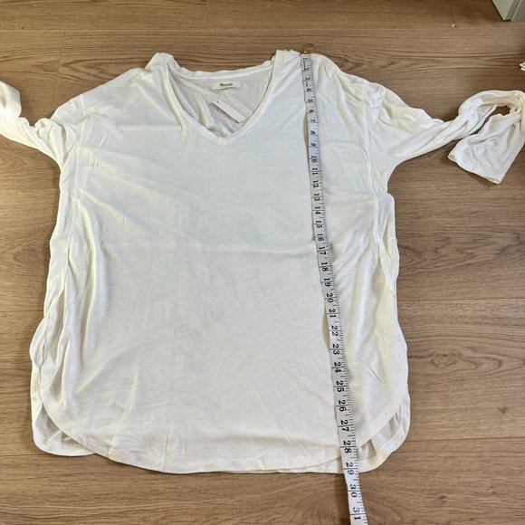 Madewell NWT anthem long sleeve v-neck tee white size medium - Picture 8 of 8